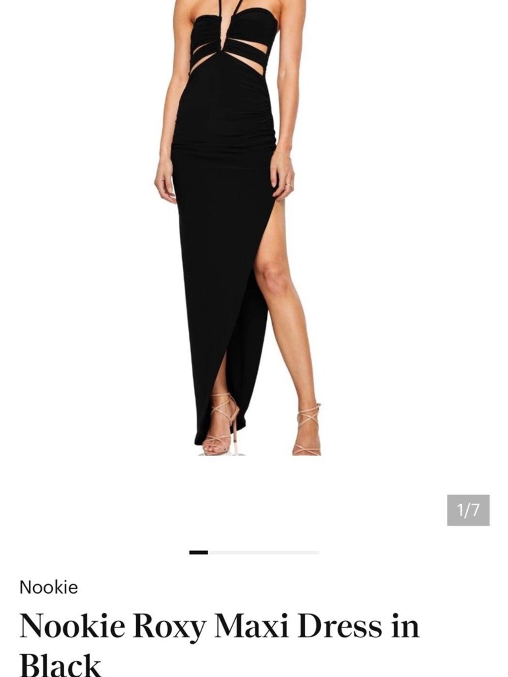 Nookie Black Maxi Skirt with High Side Slit and Sleek Fit